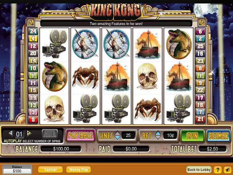 King Kong Slots made by NeoGames - Main Screen Reels