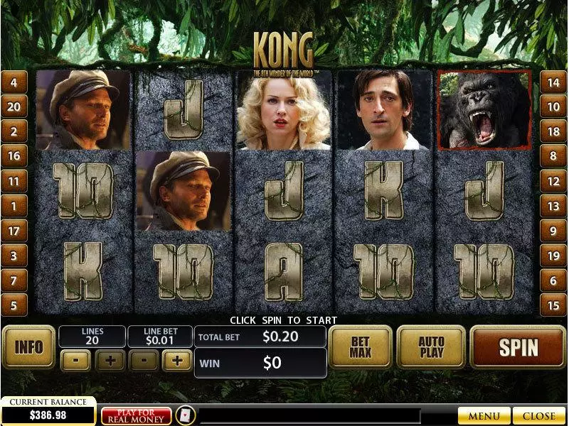 King Kong Slots made by PlayTech - Main Screen Reels