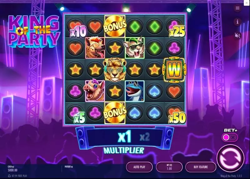 King of the Party Slots made by Thunderkick - Main Screen Reels
