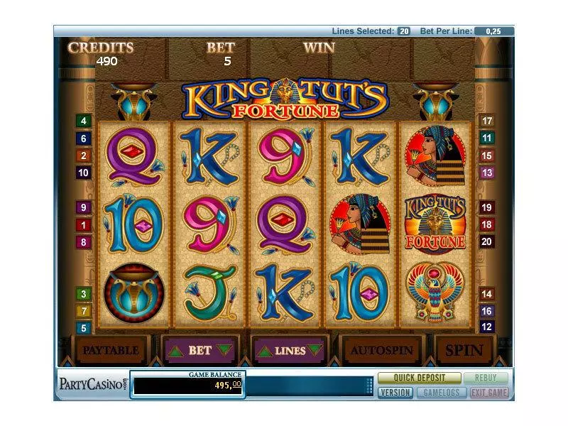 King Tut's Fortune Slots made by bwin.party - Main Screen Reels