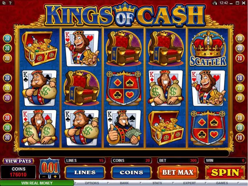 Kings of Cash Slots made by Microgaming - Main Screen Reels