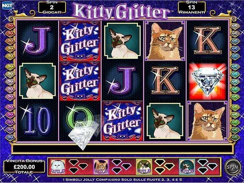 Kitty Glitter Slots made by IGT - Introduction Screen