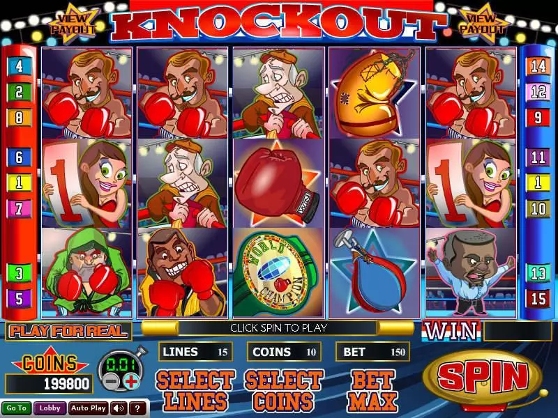 Knockout Slots made by Wizard Gaming - Main Screen Reels