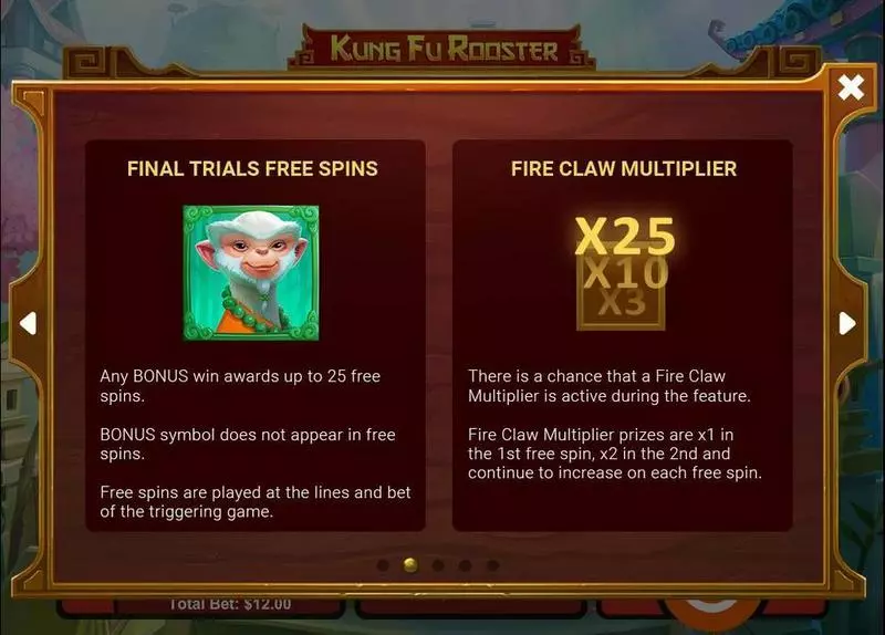 Kung Fu Rooster Slots made by RTG - Bonus 1