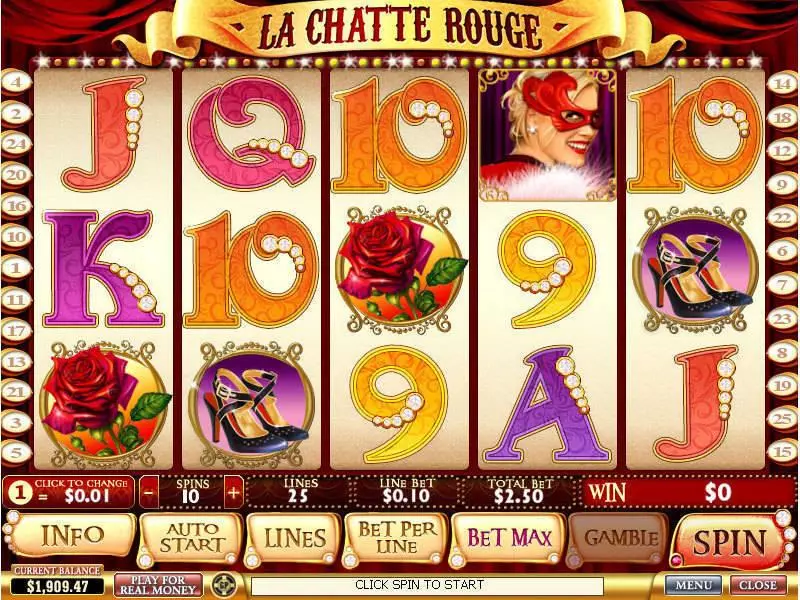 La Chatte Rouge Slots made by PlayTech - Main Screen Reels