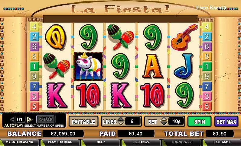 La Fiesta Slots made by CryptoLogic - Main Screen Reels