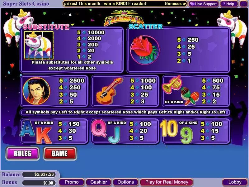 La Fiesta Slots made by WGS Technology - Info and Rules