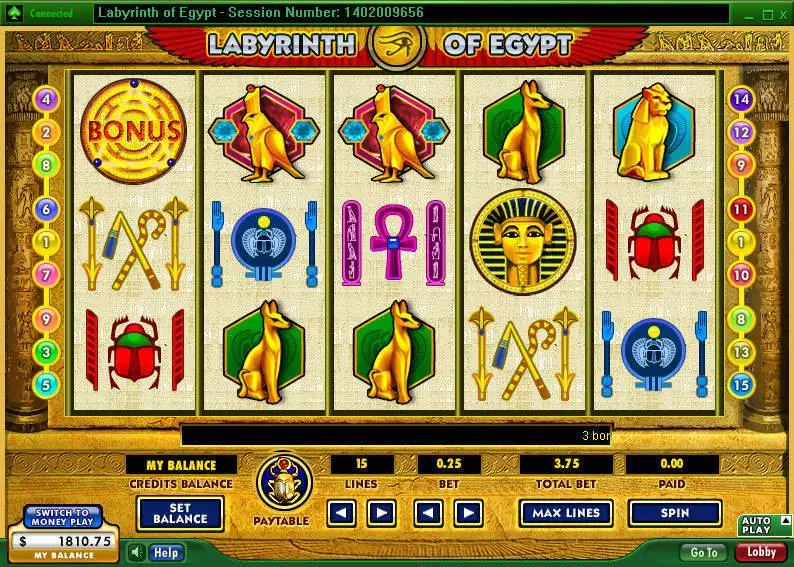 Labyrinth of Egypt Slots made by 888 - Main Screen Reels