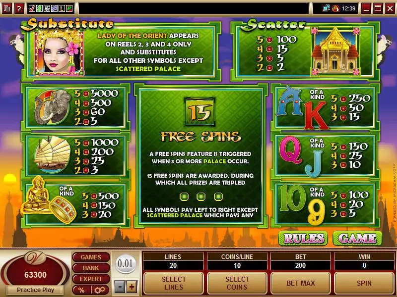 Lady of the Orient Slots made by Microgaming - Info and Rules