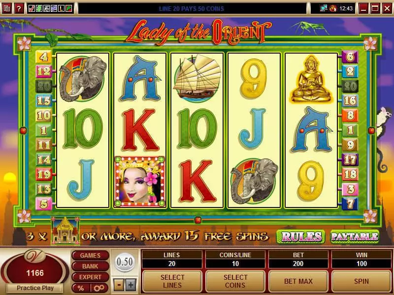 Lady of the Orient Slots made by Microgaming - Main Screen Reels