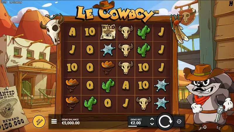 Le Cowboy Slots made by Hacksaw Gaming - Main Screen Reels