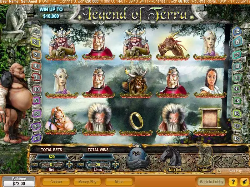 Legend of Terra Slots made by NeoGames - Main Screen Reels