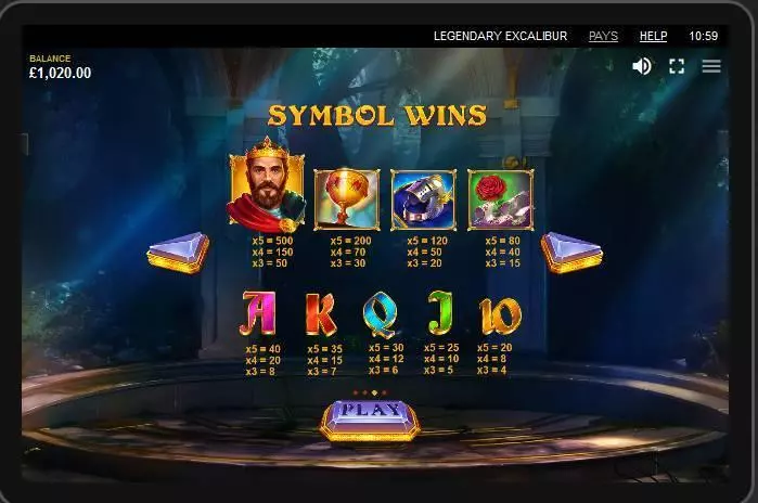 Legendary Excalibur Slots made by Red Tiger Gaming - Bonus 1