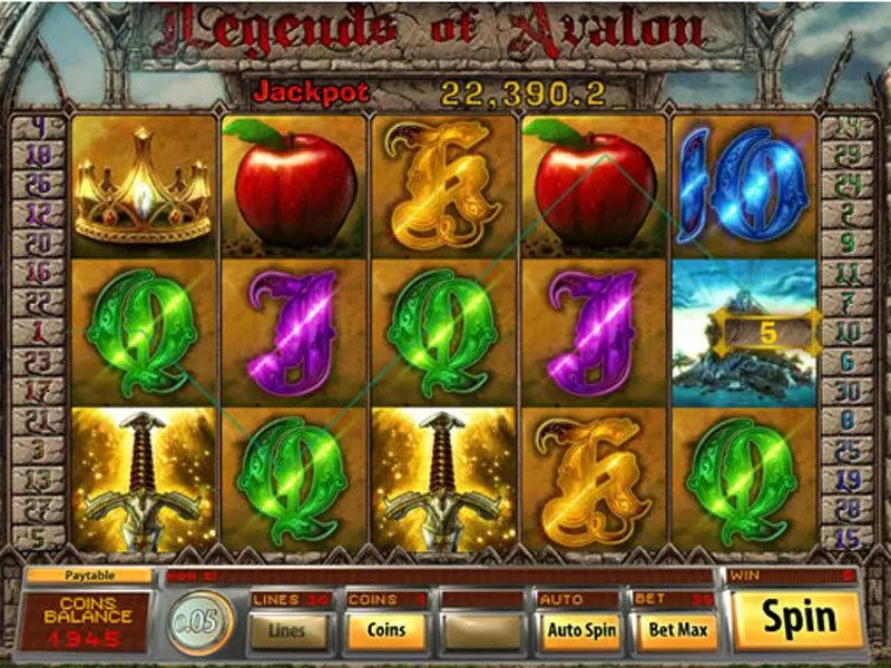 Legends of Avalon Slots made by Saucify - Main Screen Reels