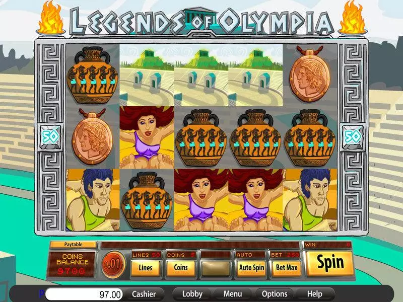 Legends of Olympia Slots made by Saucify - Main Screen Reels