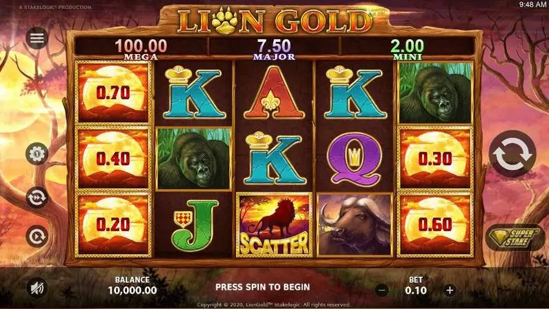 Lionn Gold Slots made by StakeLogic - Main Screen Reels