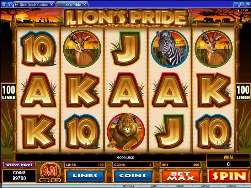 Lion's Pride Slots made by Microgaming - Main Screen Reels
