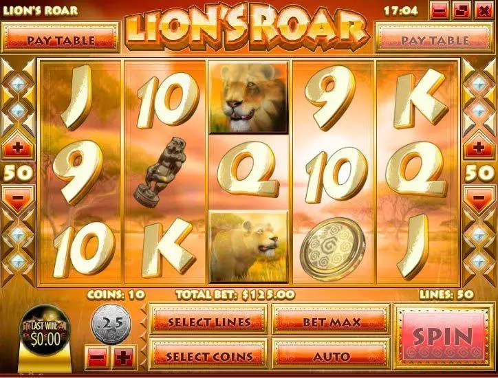 Lion's Roar Slots made by Rival - Main Screen Reels
