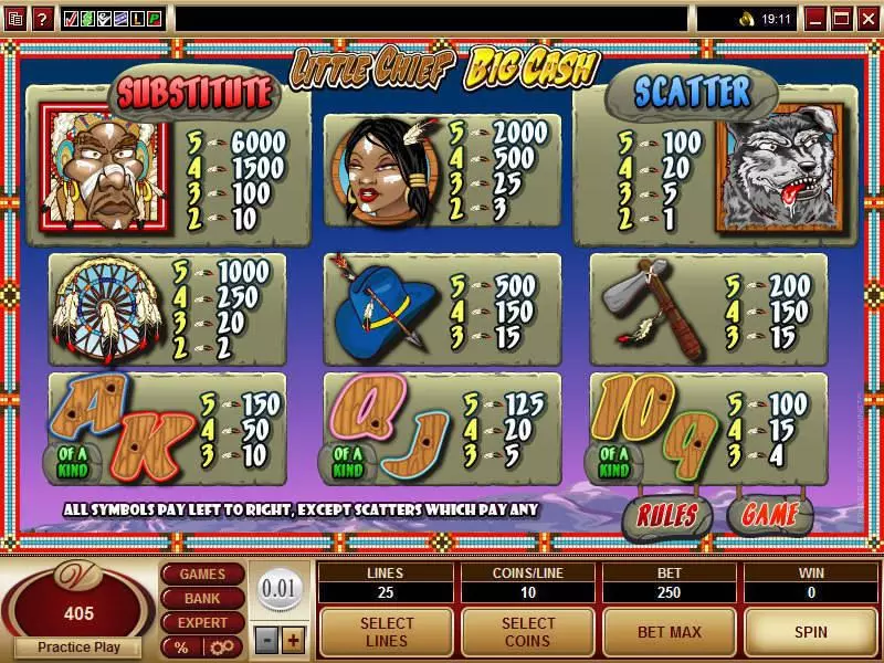 Little Chief Big Cash Slots made by Microgaming - Info and Rules