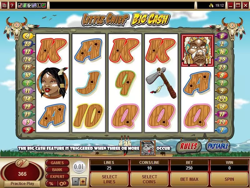 Little Chief Big Cash Slots made by Microgaming - Main Screen Reels
