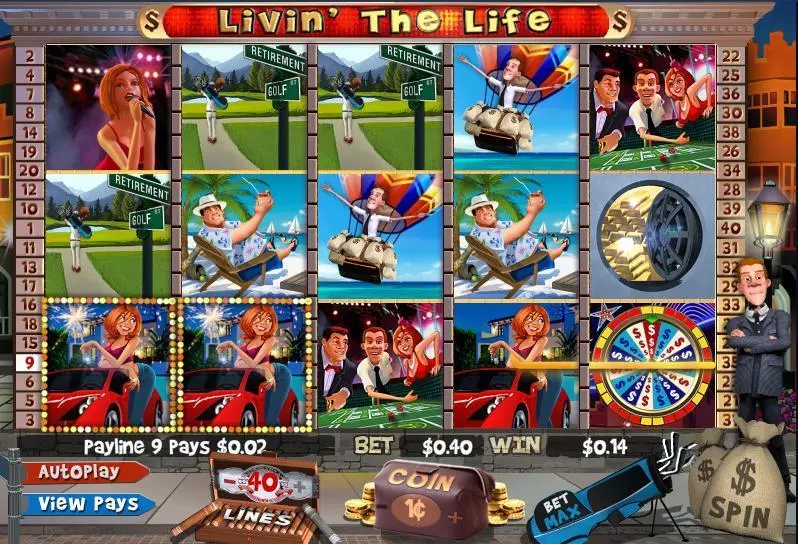 Livin The Life Slots made by WGS Technology - Main Screen Reels