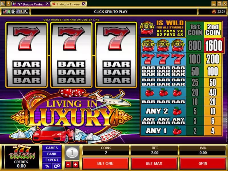 Living in Luxury Slots made by Microgaming - Main Screen Reels