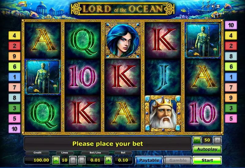 Lord of the Ocean Slots made by Novomatic - Main Screen Reels