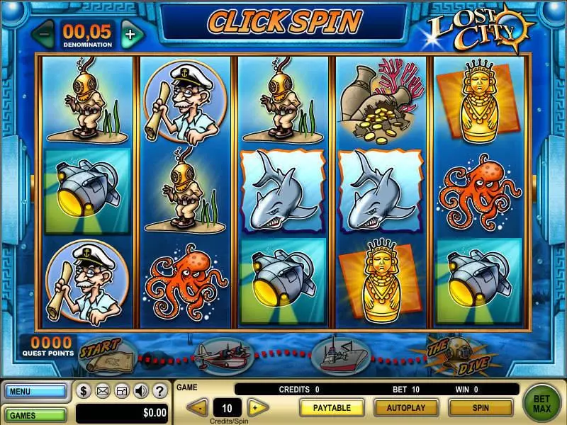 Lost City Slots made by GTECH - Main Screen Reels