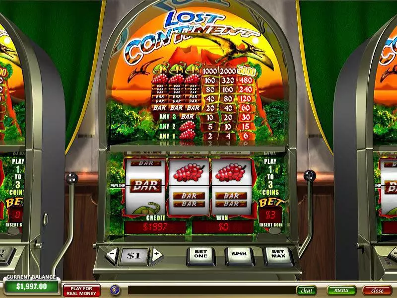Lost Continent Slots made by PlayTech - Main Screen Reels
