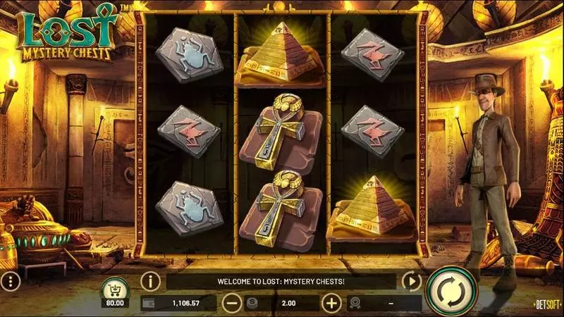 Lost Mystery Chests Slots made by BetSoft - Main Screen Reels