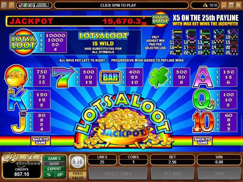 Lots A Loot 5-Reels Slots made by Microgaming - Info and Rules