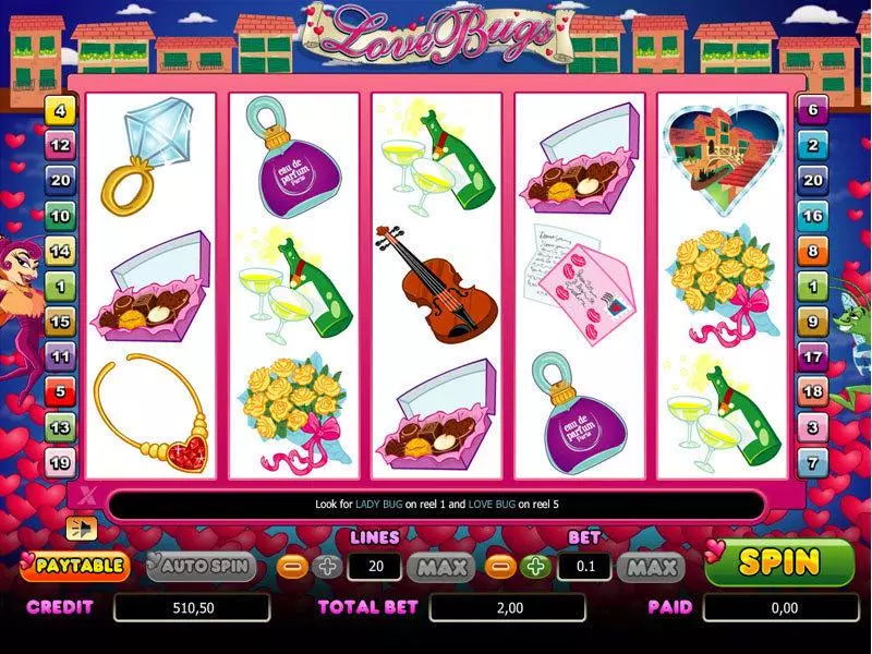 Love Bugs Slots made by bwin.party - Main Screen Reels