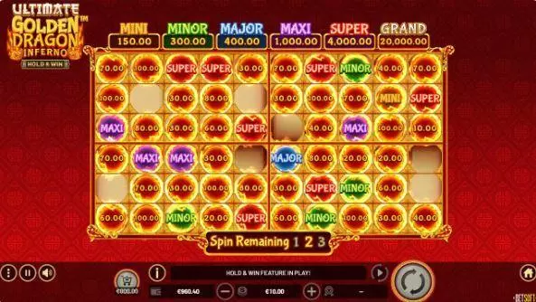 ltimate Golden Dragon Inferno Slots made by BetSoft - Main Screen Reels