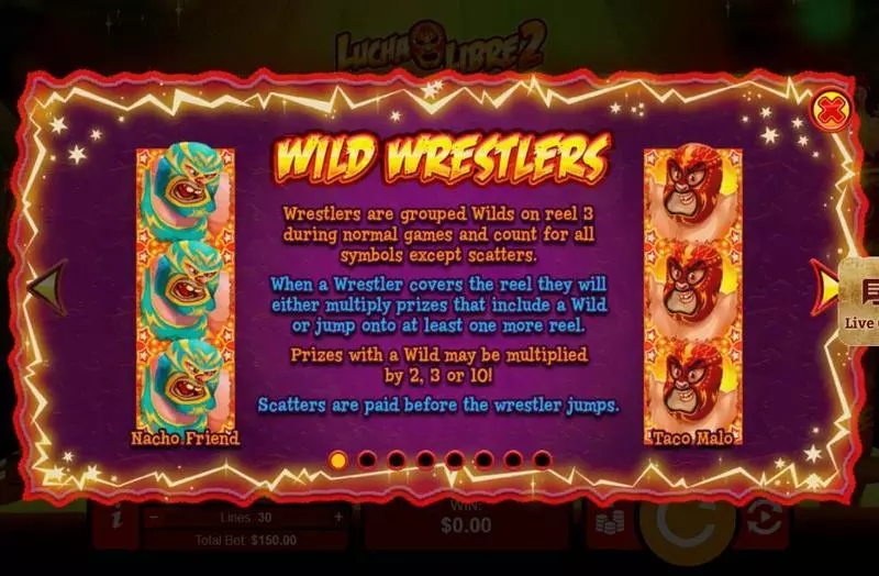 Lucha Libre 2 Slots made by RTG - Stacked Wilds Info