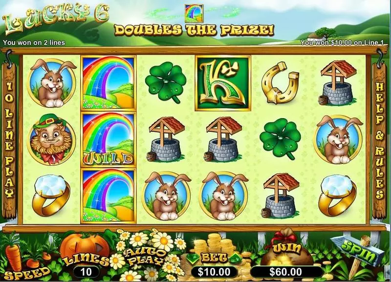 Lucky 6 Slots made by RTG - Main Screen Reels