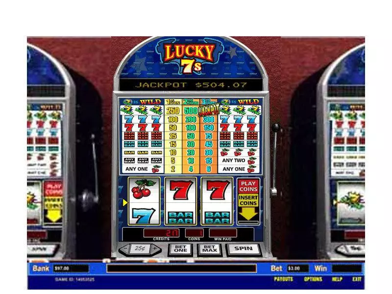 Lucky 7's 1 Line Slots made by Parlay - Main Screen Reels