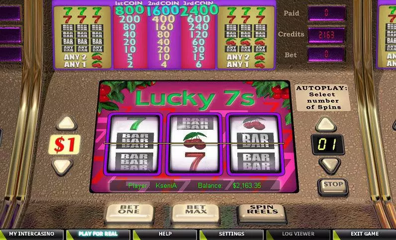 Lucky 7s Slots made by CryptoLogic - Main Screen Reels