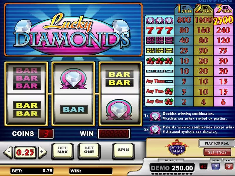 Lucky Diamonds Slots made by Play'n GO - Main Screen Reels