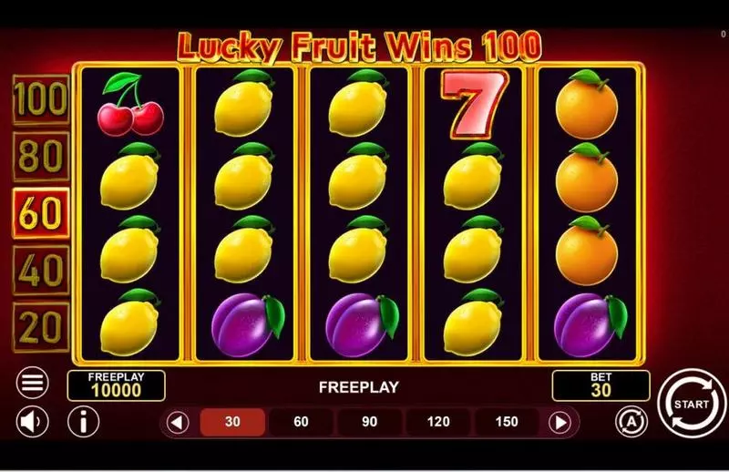 LUCKY FRUIT WINS 100 Slots made by 1Spin4Win - Main Screen Reels