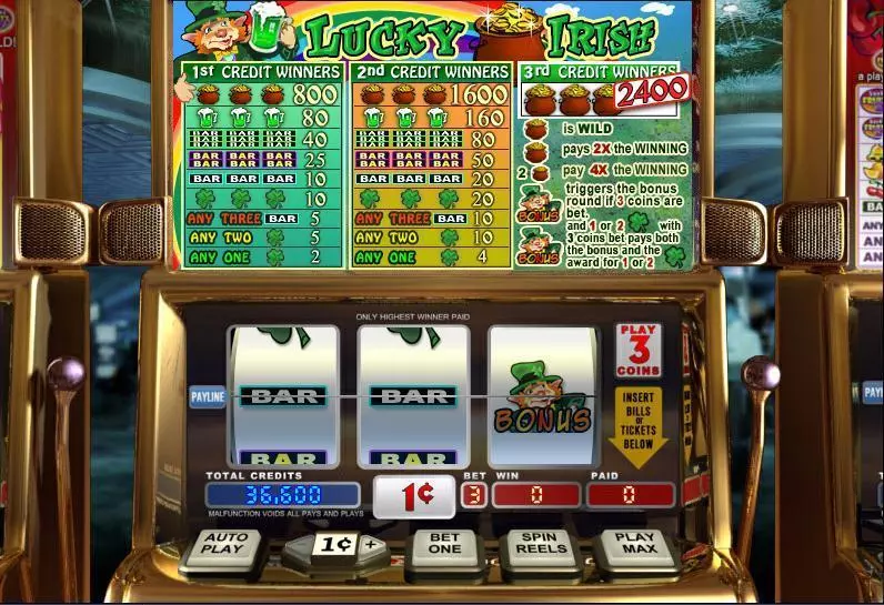 Lucky Irish Slots made by WGS Technology - Main Screen Reels