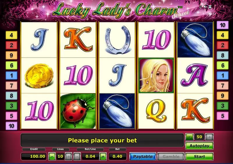 Lucky Lady's Charm - Deluxe Slots made by Novomatic - Main Screen Reels