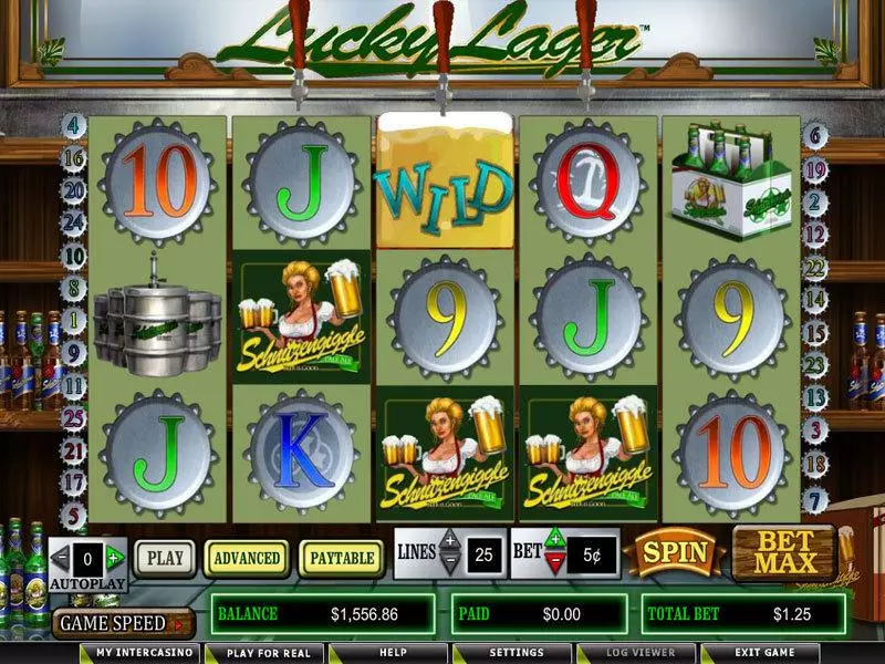 Lucky Lager Slots made by CryptoLogic - Main Screen Reels