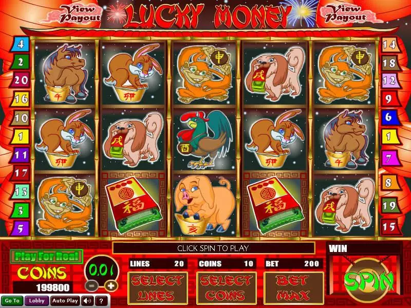 Lucky Money Slots made by Wizard Gaming - Main Screen Reels