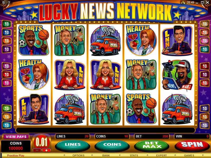 Lucky News Network Slots made by Microgaming - Main Screen Reels