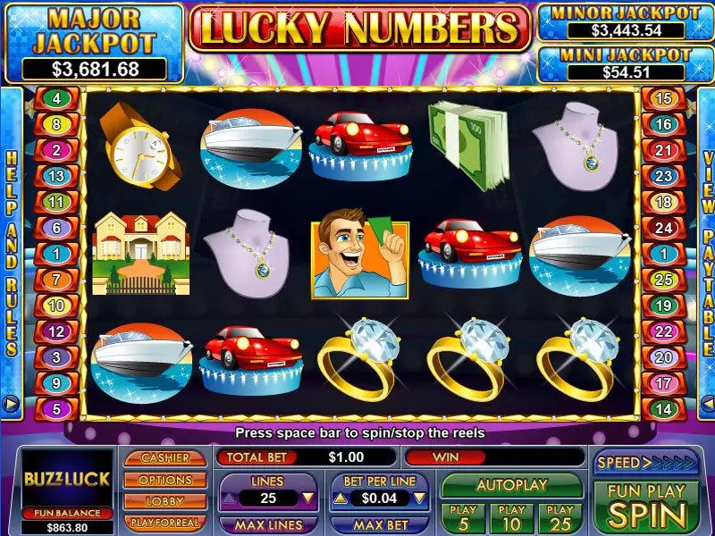Lucky Numbers Slots made by NuWorks - Main Screen Reels