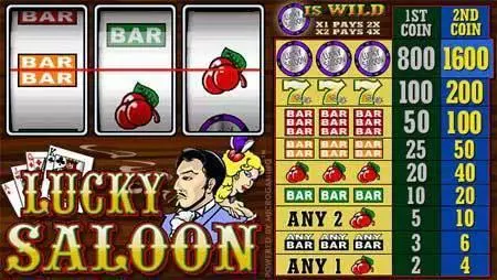 Lucky Saloon Slots made by Microgaming - Main Screen Reels