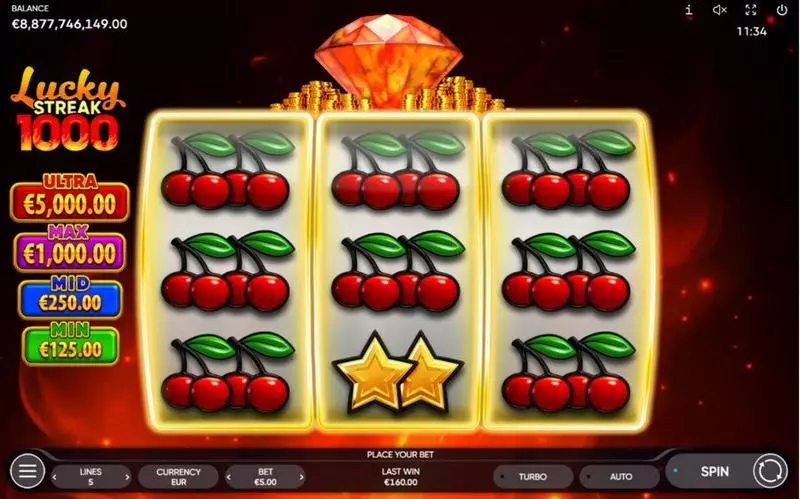 Lucky Streak 1000 Slots made by Endorphina - Main Screen Reels