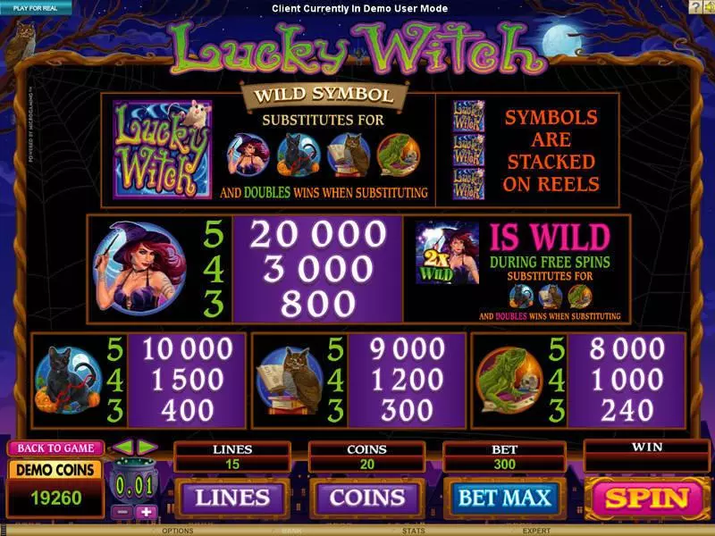 Lucky Witch Slots made by Microgaming - Info and Rules