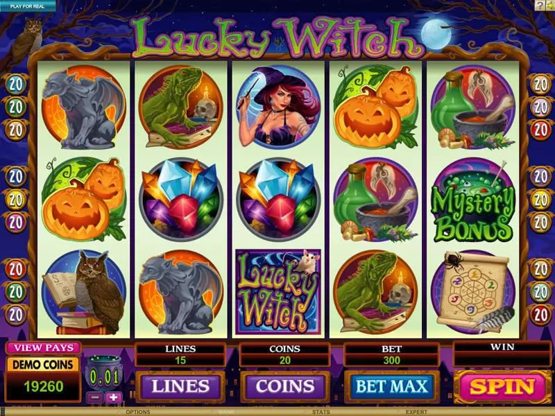 Lucky Witch Slots made by Microgaming - Main Screen Reels