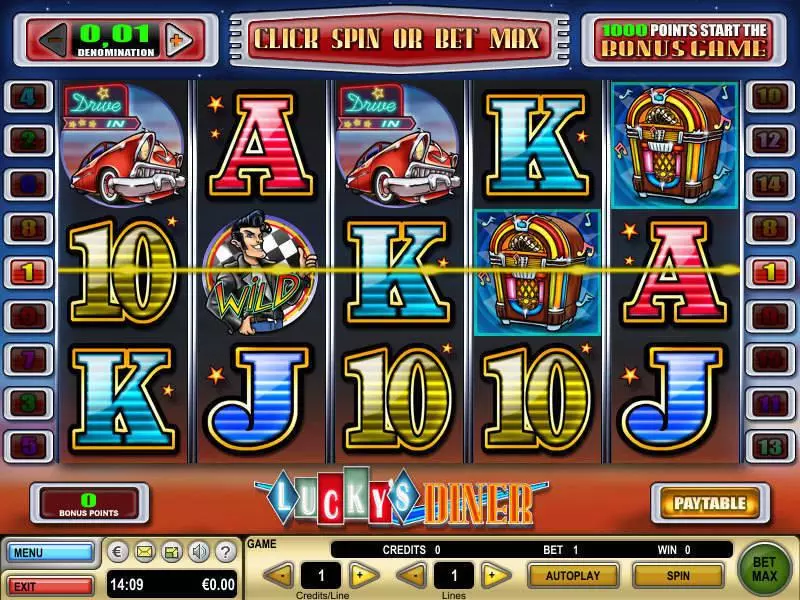 Lucky's Diner Slots made by GTECH - Main Screen Reels